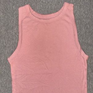 A New Day pink high neck ribbed tank top